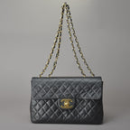 Chanel Deca Quilted 34 Chain Shoulder Bag Black