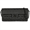Chanel New Travel Line Chain Shoulder Bag Nylon Black Hardware 7 Digits