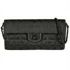 Chanel New Travel Line Chain Shoulder Bag Nylon Black Hardware 7 Digits