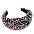 Prada Hair Headband Triangle Logo Canvas Black Pink Silver