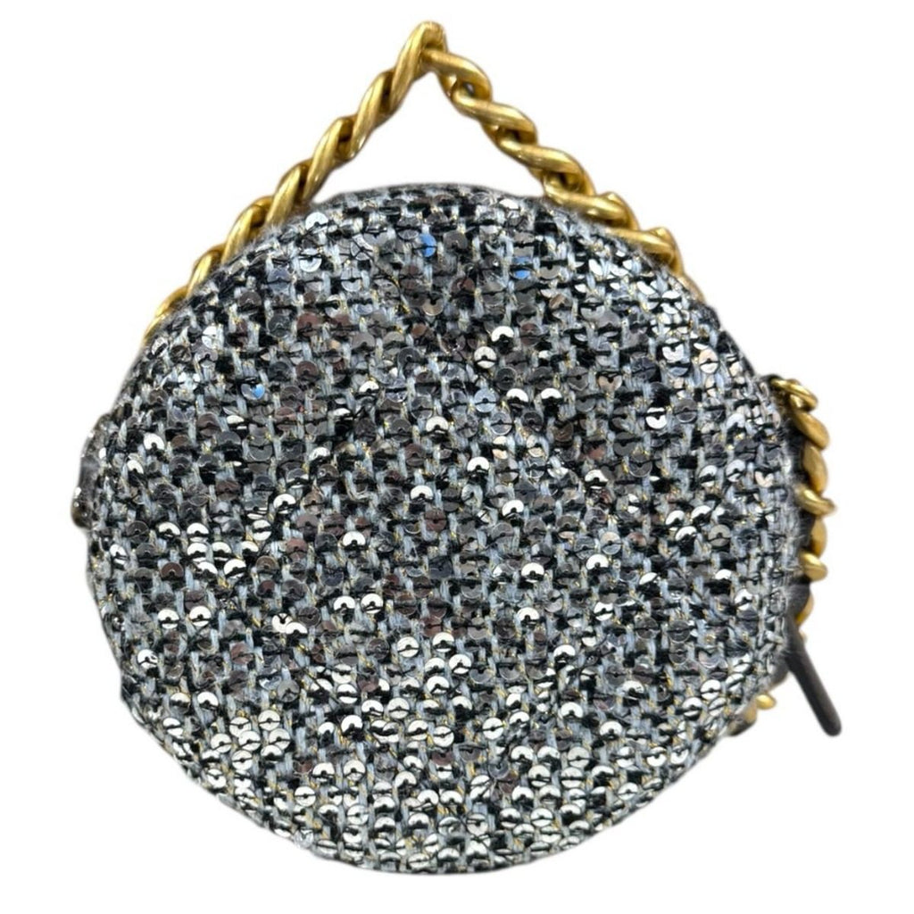 Chanel 19 Shoulder Bag Sequin Silver — view 3