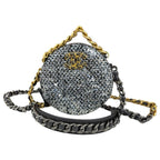 Chanel 19 Shoulder Bag Sequin Silver