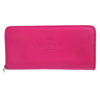 Loewe Heritage Leather Pink Round Zipper Long Wallet 1223
