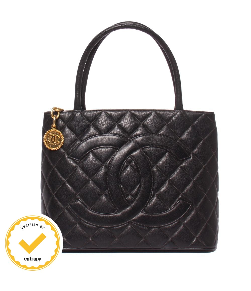 Chanel Tote Caviar Leather CC Logo Gold