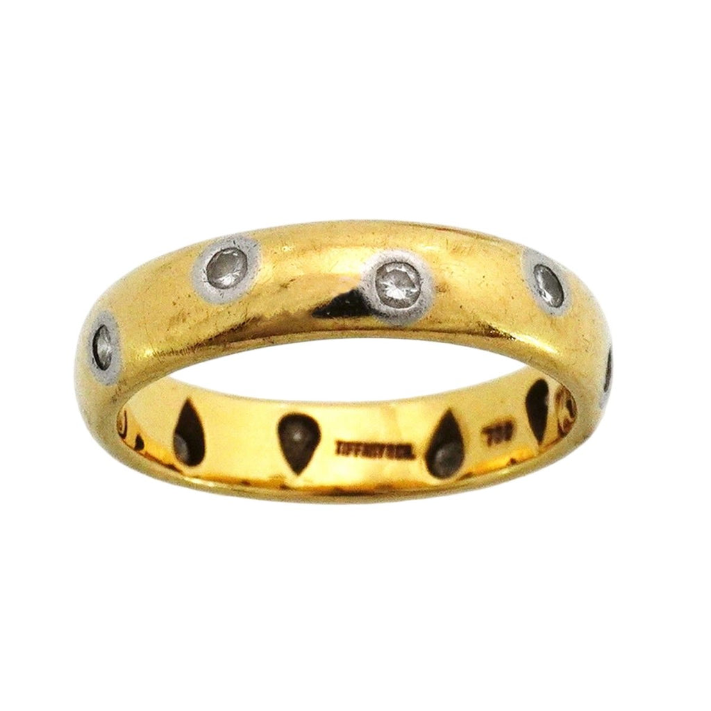 Tiffany & Co Ring Dots 18k Yellow Gold Platinum Diamond — view 2