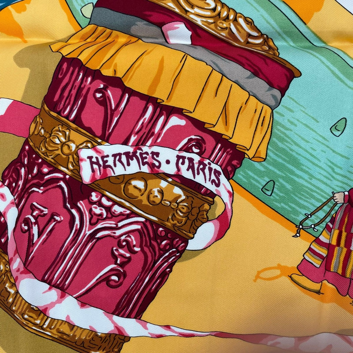 Hermes Scarf Silk Carre 90 Prieres AU Vent Prayer in the Wind Yellow — view 8