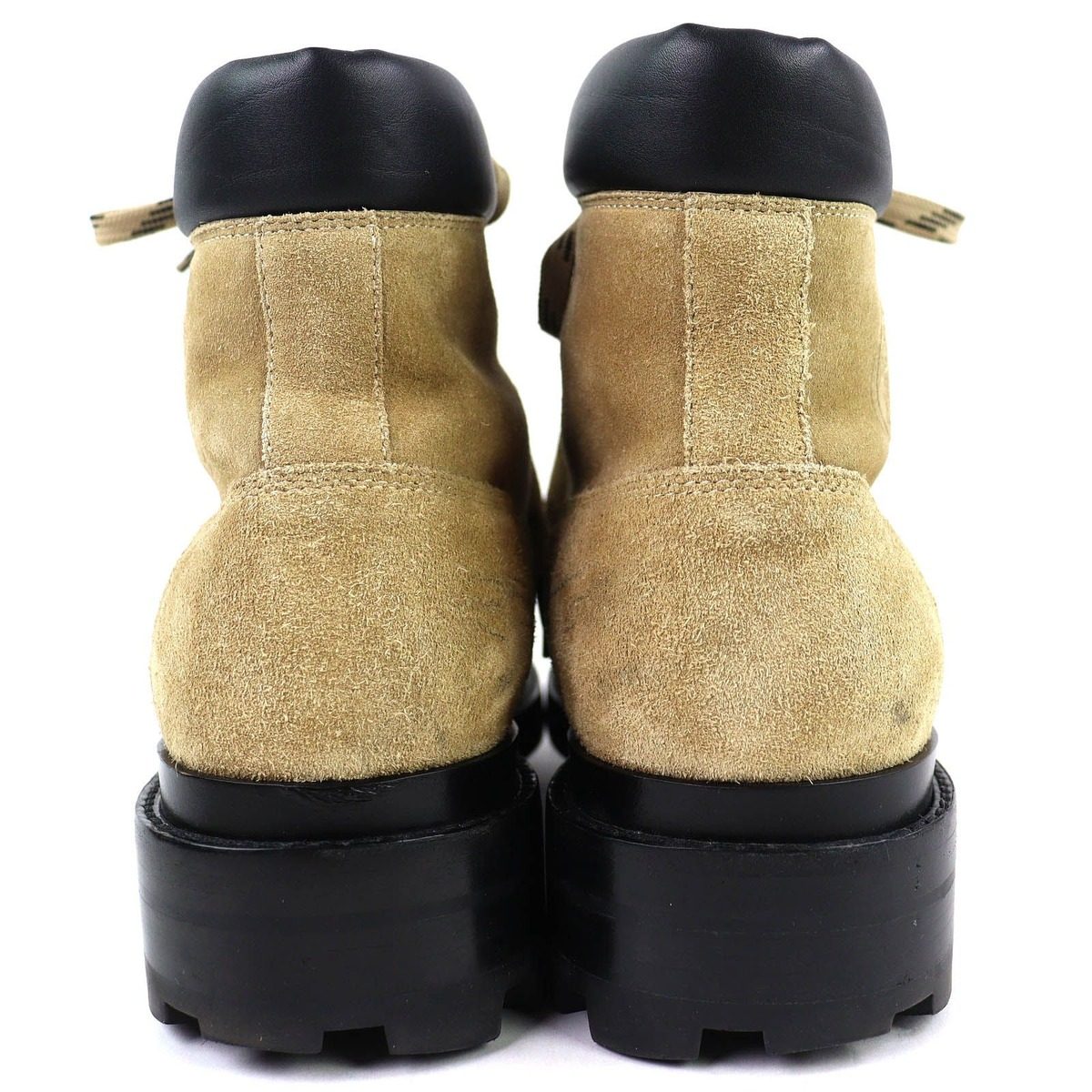 Hermes Fair Leather Lace Up Mouton Ankle Boots Short Beige 44 Handbag — view 6