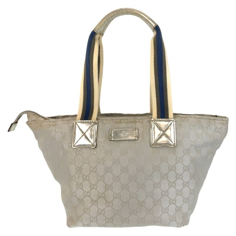 Gucci Sherry Line Silver GG Canvas Tote Bag