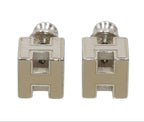 Hermes Cage D'h Cube H Logo Earrings