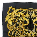 Hermes Scarf Silk Carre 90 Lemors a la Conetable Elegance Black Gold — view 2