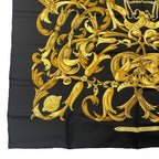 Hermes Scarf Silk Carre 90 Lemors a la Conetable Elegance Black Gold — view 4