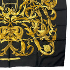 Hermes Scarf Silk Carre 90 Lemors a la Conetable Elegance Black Gold — view 5