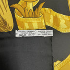 Hermes Scarf Silk Carre 90 Lemors a la Conetable Elegance Black Gold — view 8