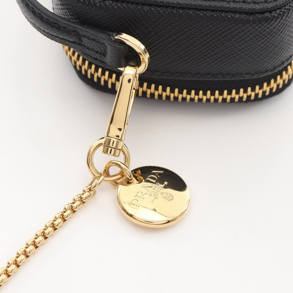 Prada Shoulder Bag Saffiano Triangle Mini Pouch Black — view 5