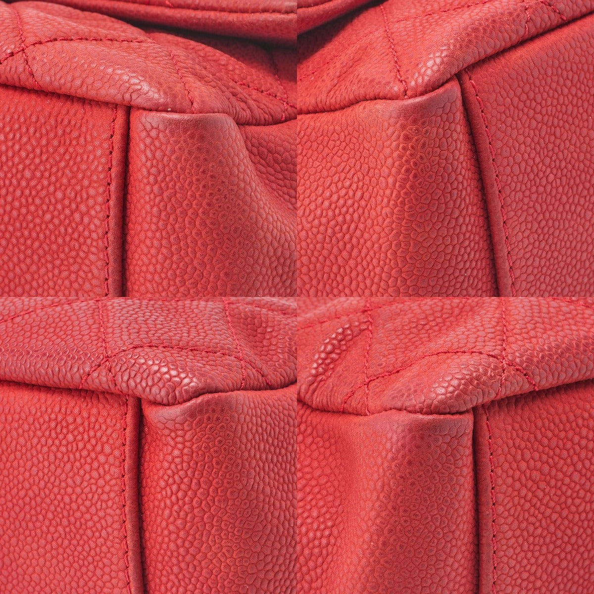 Chanel Chain Shoulder Bag Quilted Turnlock 2-Way Caviar Leather Red Gold Hardware — view 2