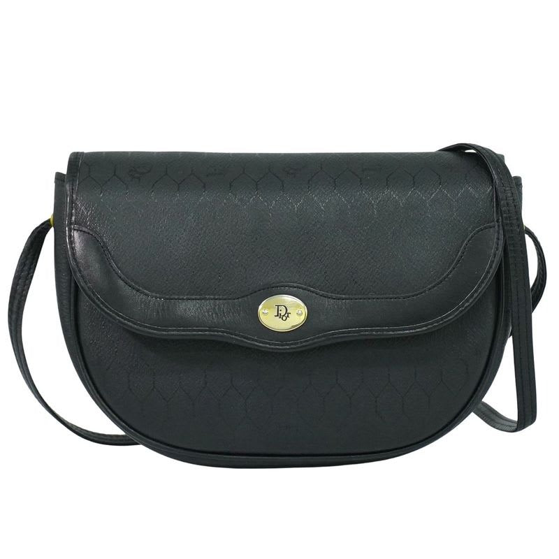 Christian Dior Honeycomb Pattern Shoulder Bag Pochette Black — view 2