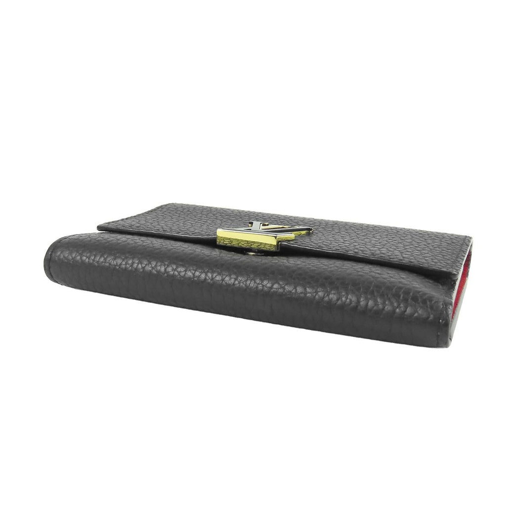 Louis Vuitton Portefeuille Capucines Compact Black Noir Hot Pink Taurillon — view 3