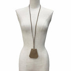 Hermes Etoupe Silver Leather Clochette Necklace Charm — view 4
