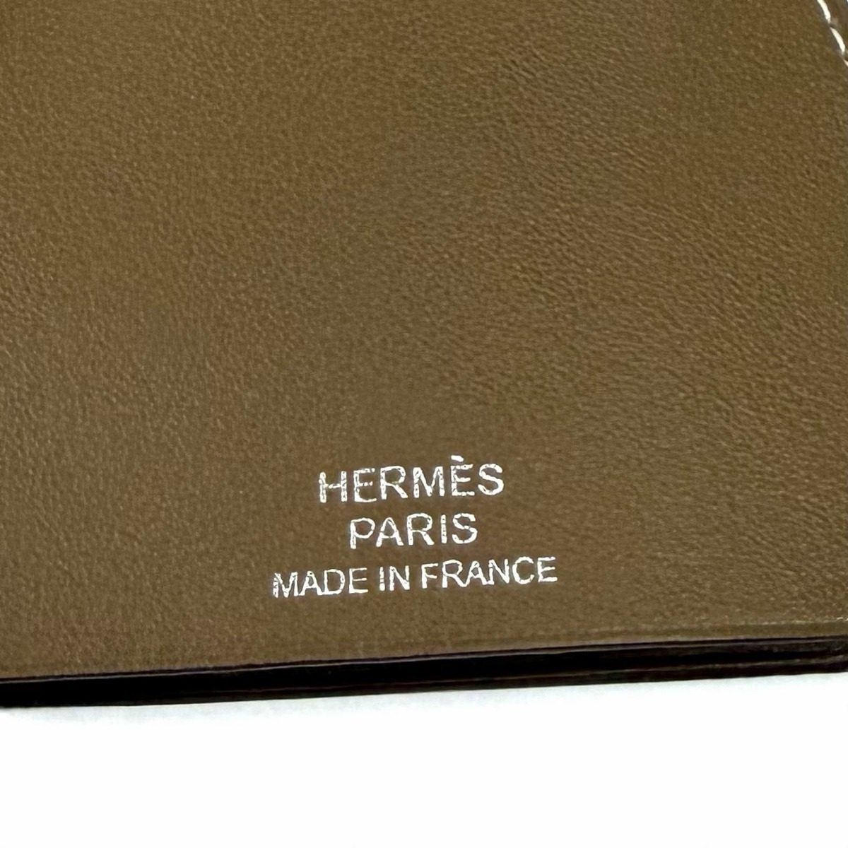 Hermes Etoupe Silver Leather Clochette Necklace Charm — view 9