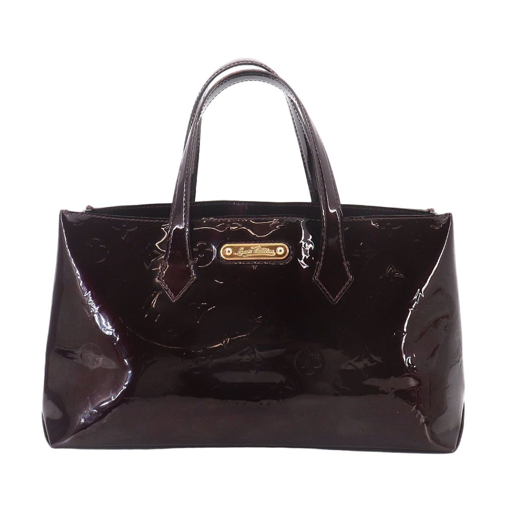 Louis Vuitton Monogram Vernis Wilshire PM Hand Bag Leather Amarante