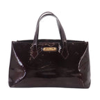 Louis Vuitton Monogram Vernis Wilshire PM Hand Bag Leather Amarante