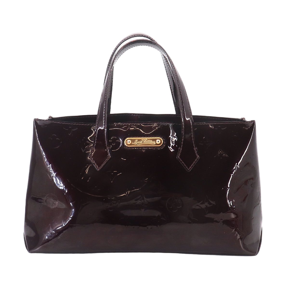 Louis Vuitton Monogram Vernis Wilshire PM Hand Bag Leather Amarante