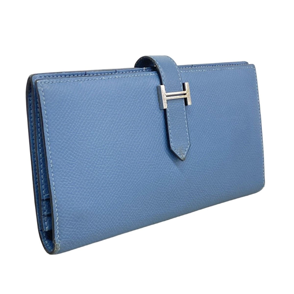 Hermes Wallet Bearn Souffle Veau Epsom Azur Silver — view 2