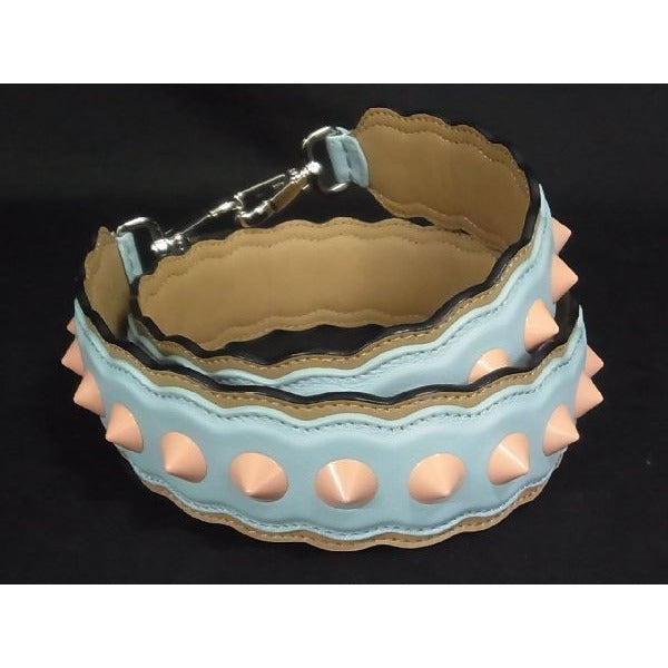 Fendi Strap You Leather Shoulder for Studded Bag Light Blue — view 2