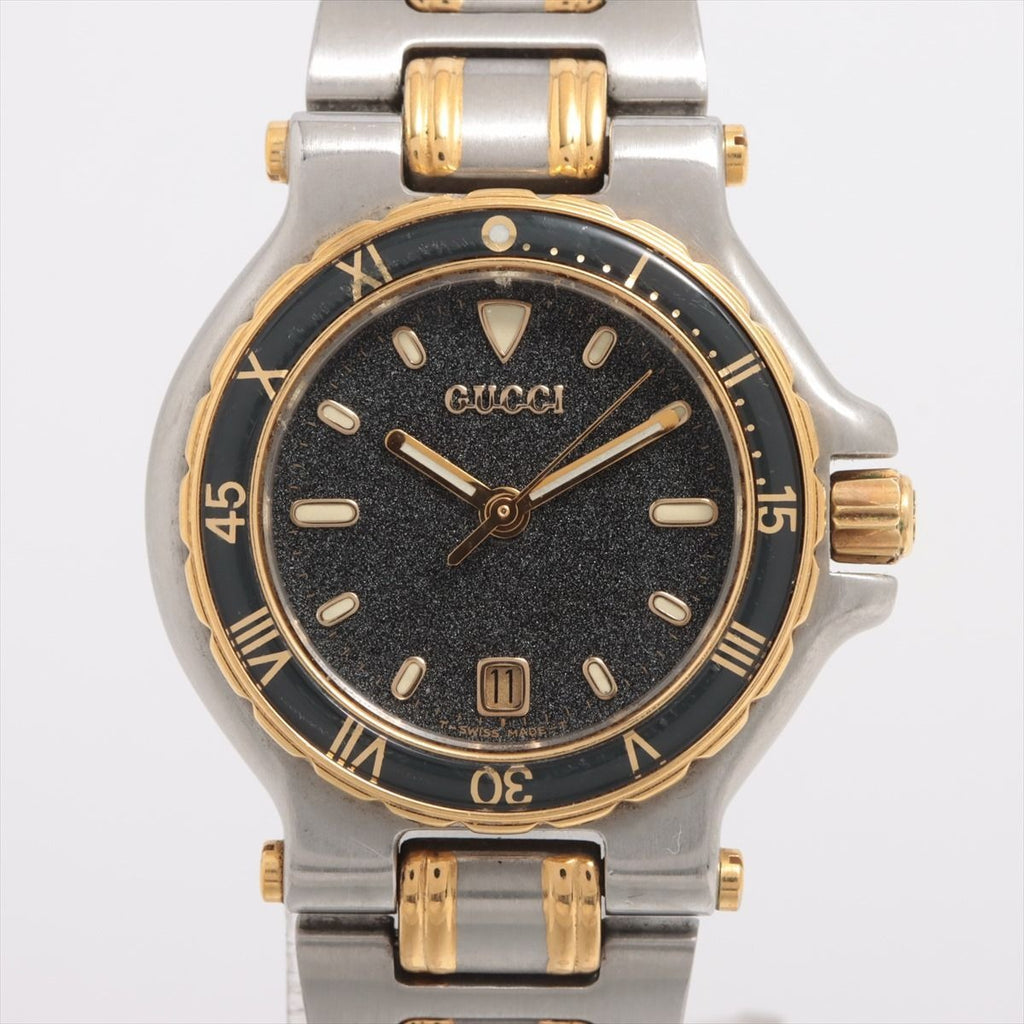 Gucci SS Quartz Watch Black Dial Swiss