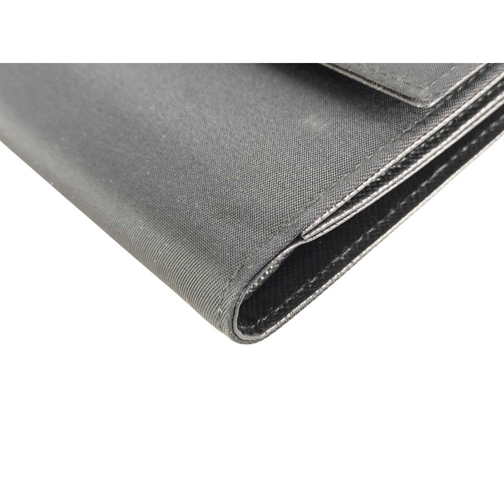 Prada Wallet Triangle Logo Black Nylon Hook Bifold — view 2