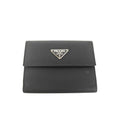 Prada Wallet Triangle Logo Black Nylon Hook Bifold