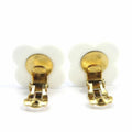 Chanel Coco Flower Motif Clover 02 P Plated Gold White Black Jewelry