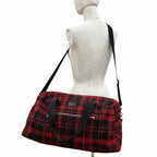 Saint Laurent Paris Wool Leather with Logo Patch Check Pattern 2-Way — view 3