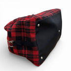 Saint Laurent Paris Wool Leather with Logo Patch Check Pattern 2-Way — view 5