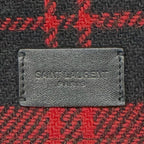 Saint Laurent Paris Wool Leather with Logo Patch Check Pattern 2-Way — view 9