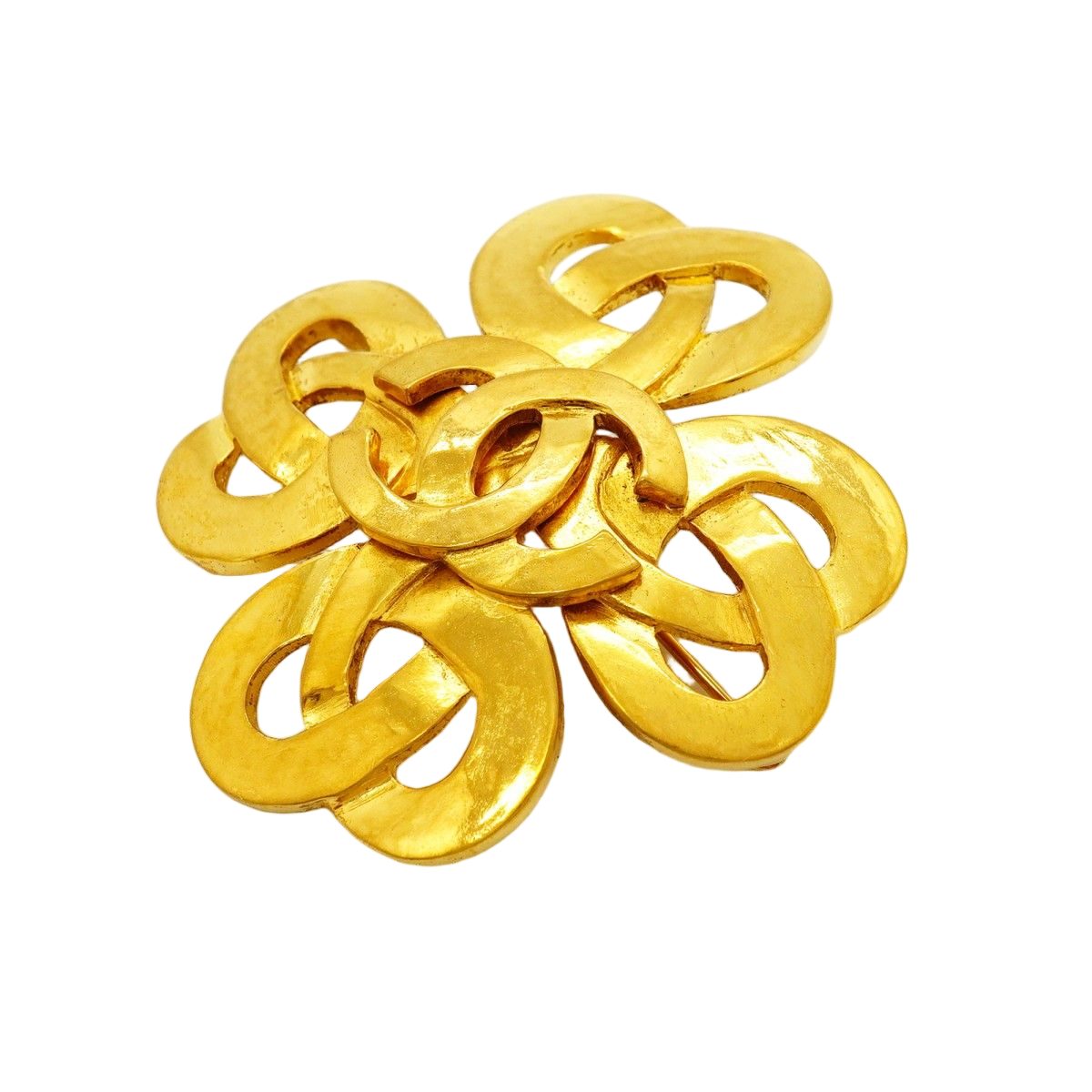 Chanel Brooch Vintage CC Logo Gold Plated — view 2