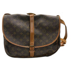 Louis Vuitton Monogram Saumur Brown Gold Leather — view 2