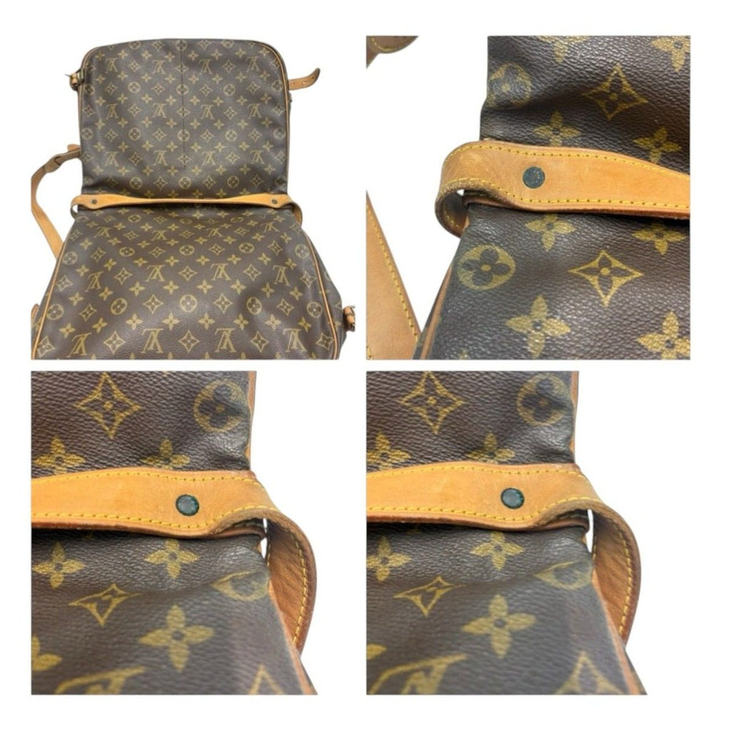 Louis Vuitton Monogram Saumur Brown Gold Leather — view 7