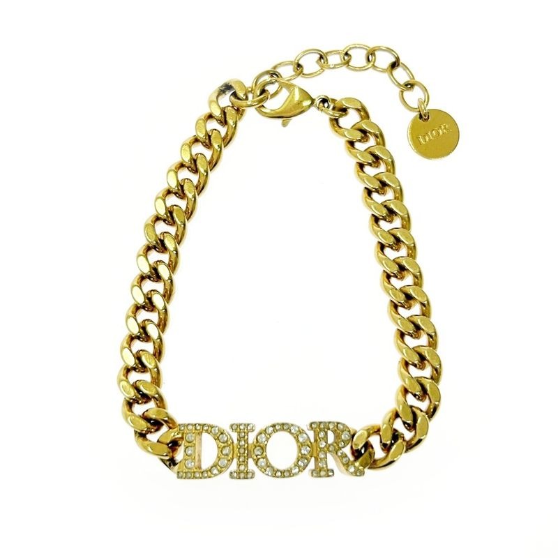 Christian Dior GP Rhinestone Evolution Logo Bracelet Gold — view 2