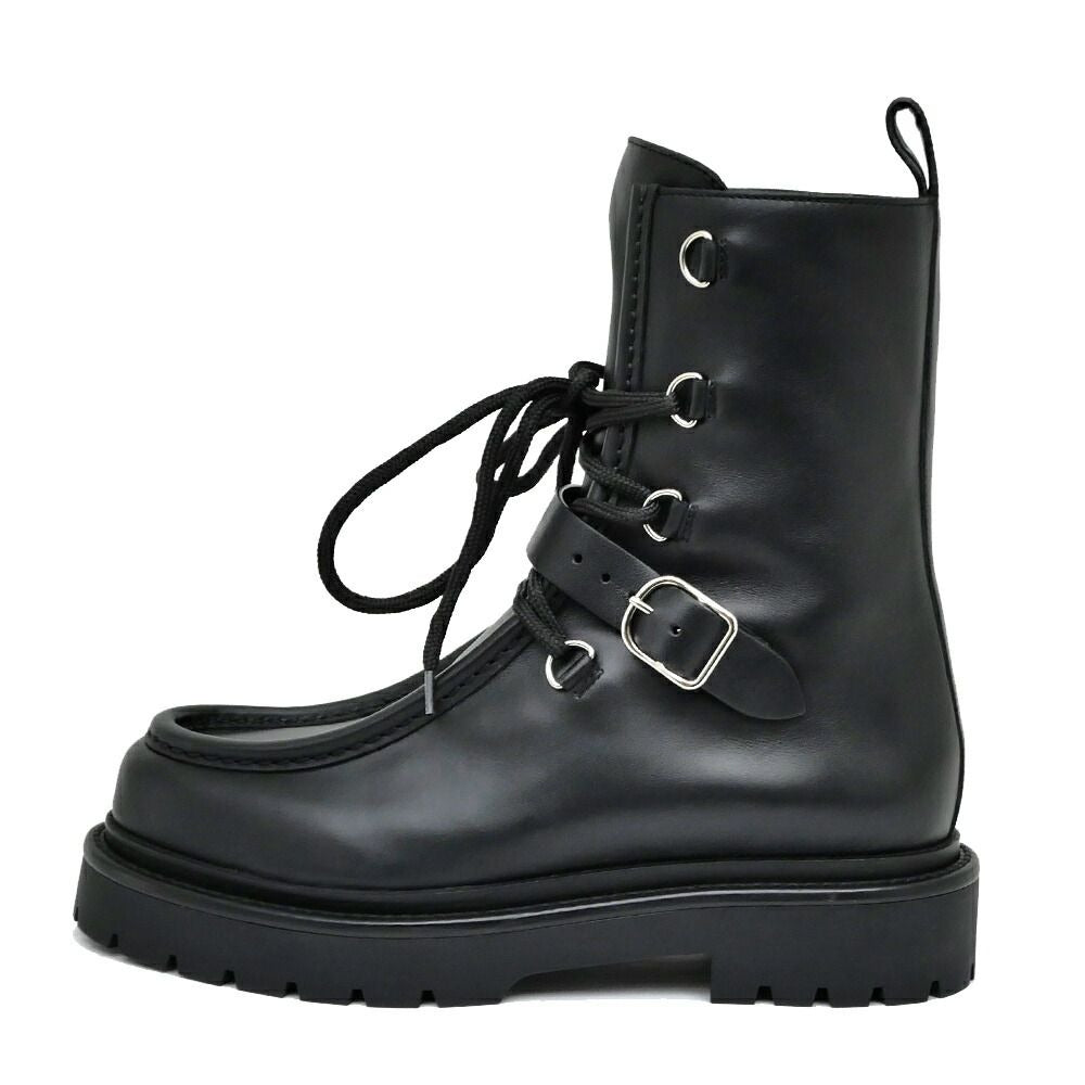 Hermes Short Boots Land 38 Black Noir Leather