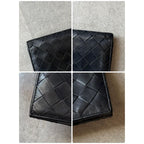Bottega Veneta Maxi Intrecciato Fold Long Wallet Billfold Leather Black — view 4