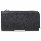 Gucci Logo Zip Card Case Coin Fragment Black Grain Leather — view 2