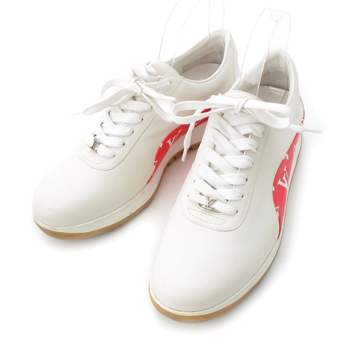 Louis Vuitton Supreme Low Cut Sneakers White Red 7 2