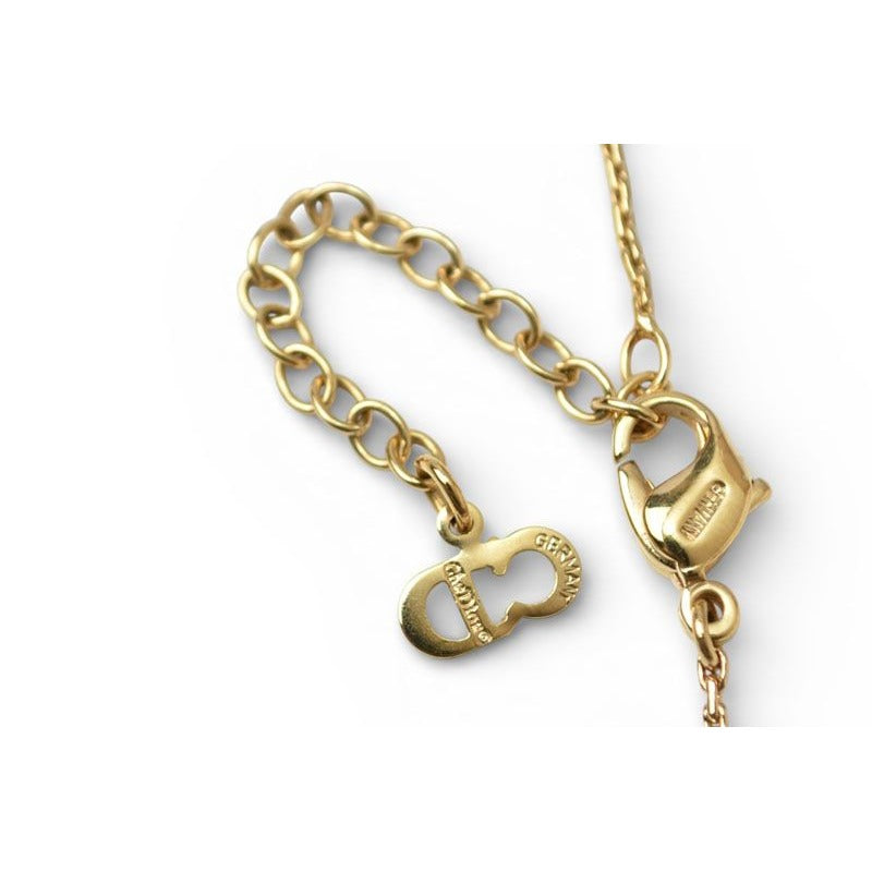 Dior Christian Necklace Vintage Teardrop Rhinestone Gold — view 4