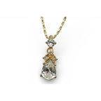 Dior Christian Necklace Vintage Teardrop Rhinestone Gold