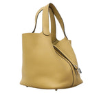Hermes Tote Picotin Lock MM Taurillon Trench Silver — view 2