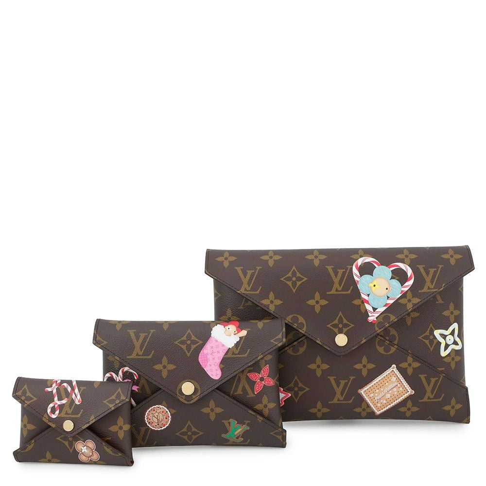 Louis Vuitton Clutch Monogram Pochette Kirigami Christmas Limited Candy Red