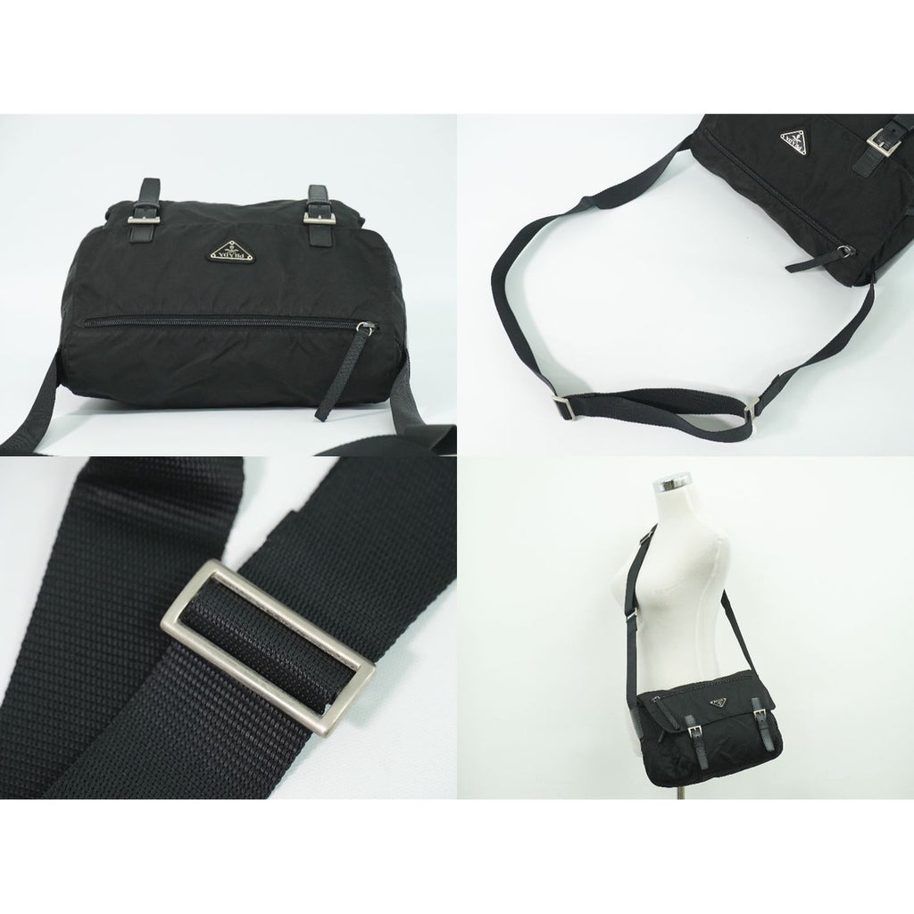 Prada Nylon Shoulder Bag Pochette Black — view 6