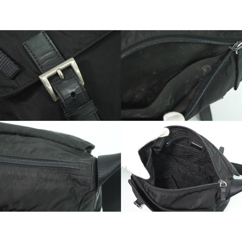 Prada Nylon Shoulder Bag Pochette Black — view 7