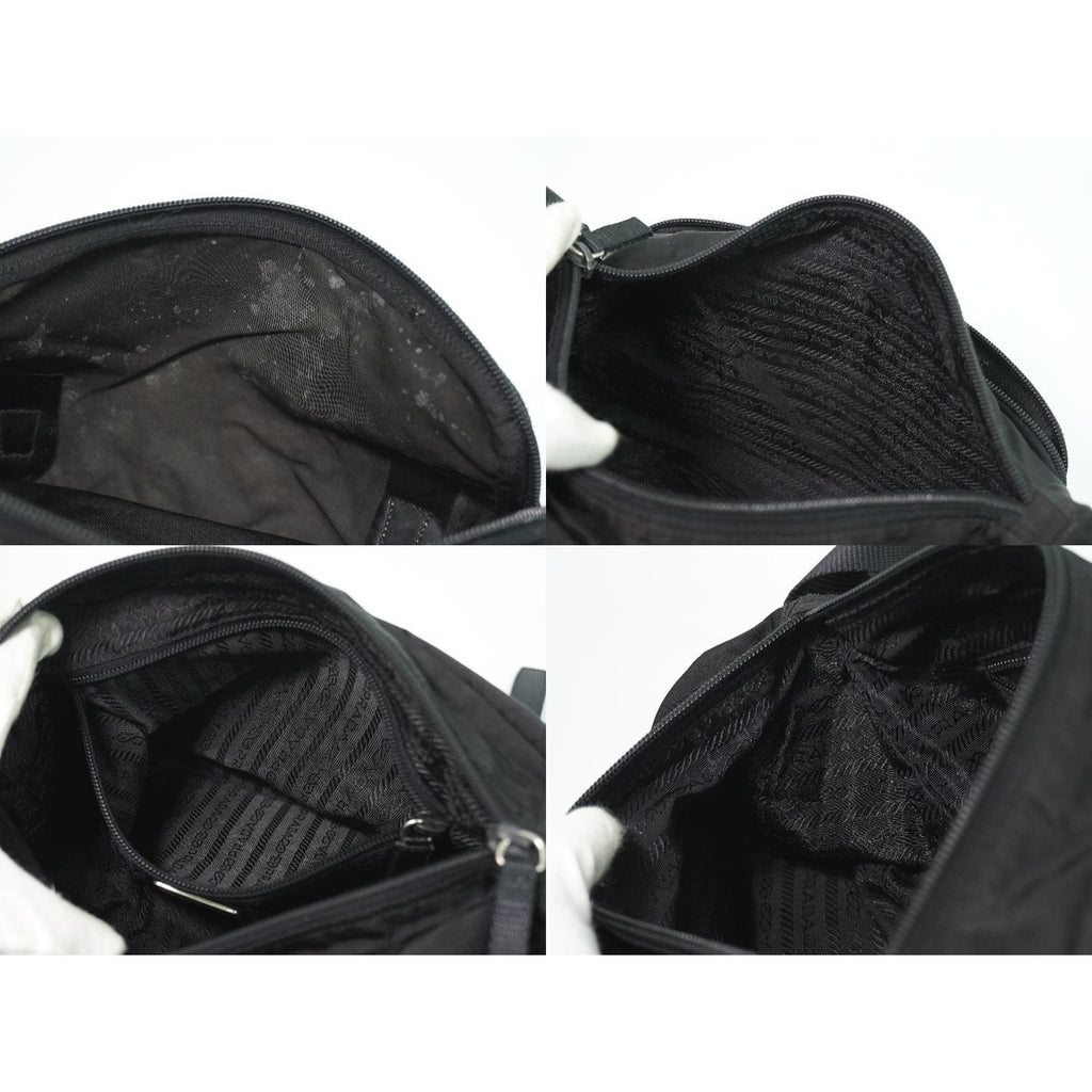 Prada Nylon Shoulder Bag Pochette Black — view 8
